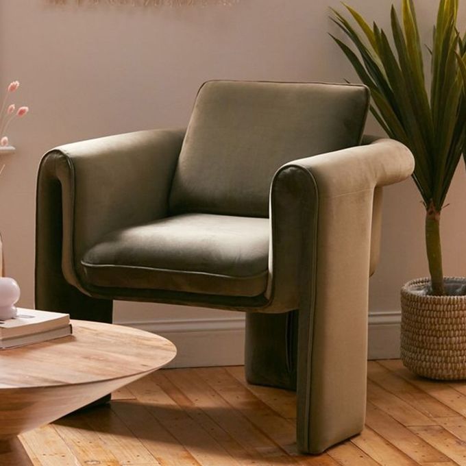 Solo sofá los 75*82*70cm beige de la sala de estar de la butaca del terciopelo 0