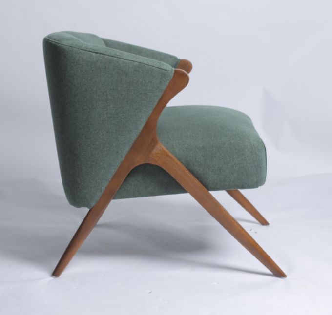 Piernas americanas de Sofa Chair With Solid Wood de la butaca de las correas del estilo 3