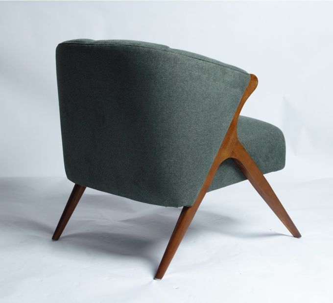 Piernas americanas de Sofa Chair With Solid Wood de la butaca de las correas del estilo 2