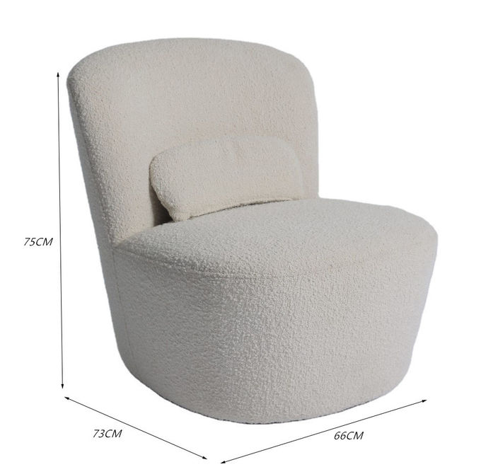 Tela moderna Sofa Chair de la sola butaca beige del terciopelo los 75*82*70cm 2