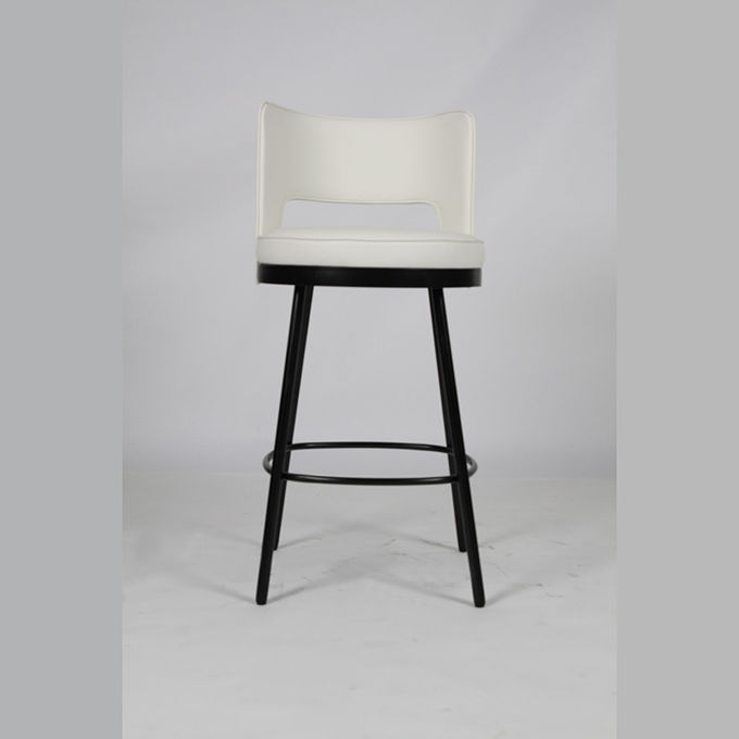 Taburete blanco del pie del metal del amortiguador para el lujo moderno de la sala de estar 1