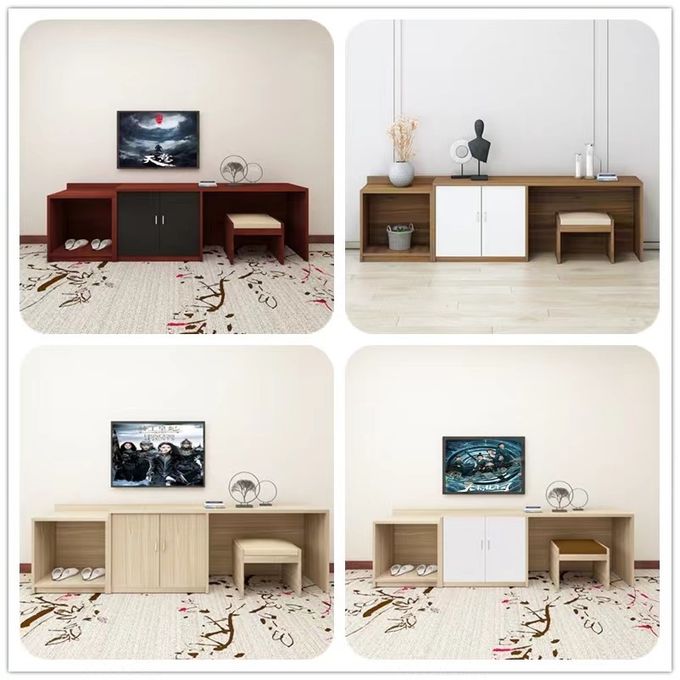 Sistema de madera sólido de los muebles del dormitorio del hotel del hotel TV de la combinación moderna del gabinete 0