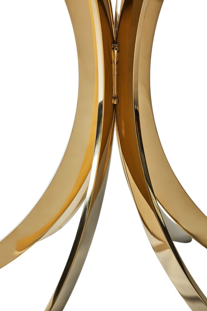 Acero inoxidable de oro de la mesa de centro de Crystal Round Living Room Marble 0