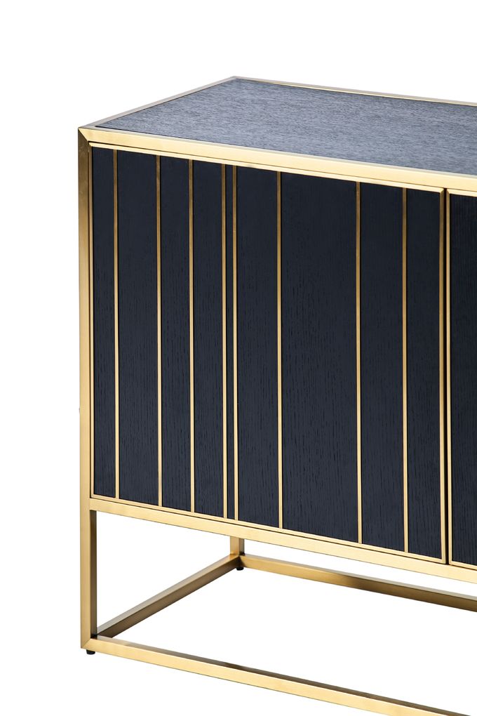 Estilo de lujo del gabinete de la consola del metal de las puertas dobles del acero inoxidable del oro 2